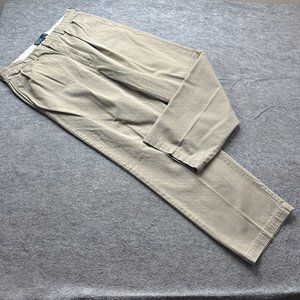 Polo Ralph Lauren Chino Pants Men 36 x 32 Beige Andrew Pleated Classic Fit High